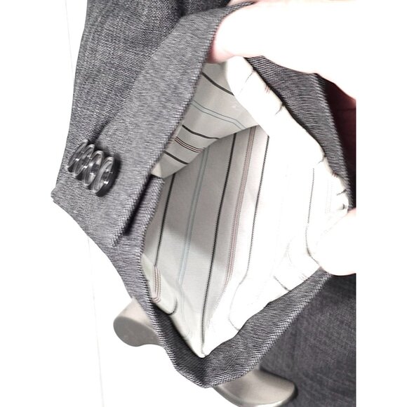 Lauren Ralph Lauren Men's Black/Dk Gray Suit Jacket Size 42 Regular Two-Button N - Picture 7 of 16